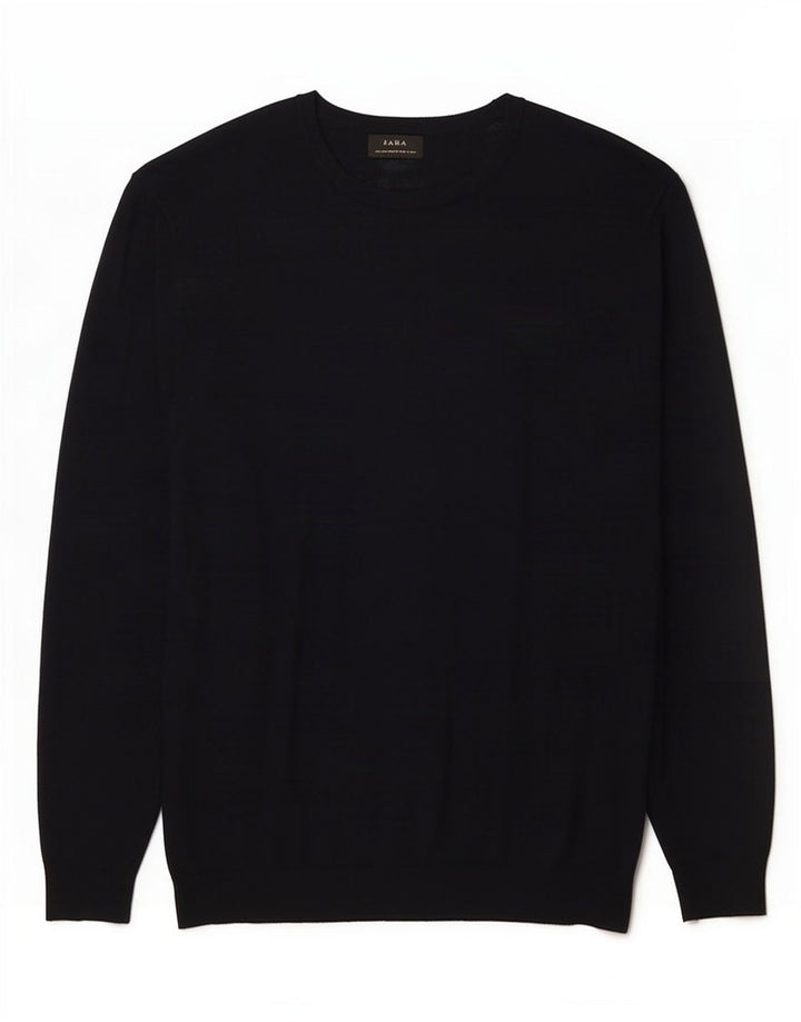 Ανδρικό πουλόβερ Zara Crew Neck Jumper Μεγάλο Navy Blue