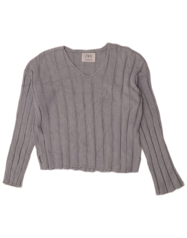 Zara Girls Crop Jumper πουλόβερ 13-14 ετών Μπλε βαμβακερό