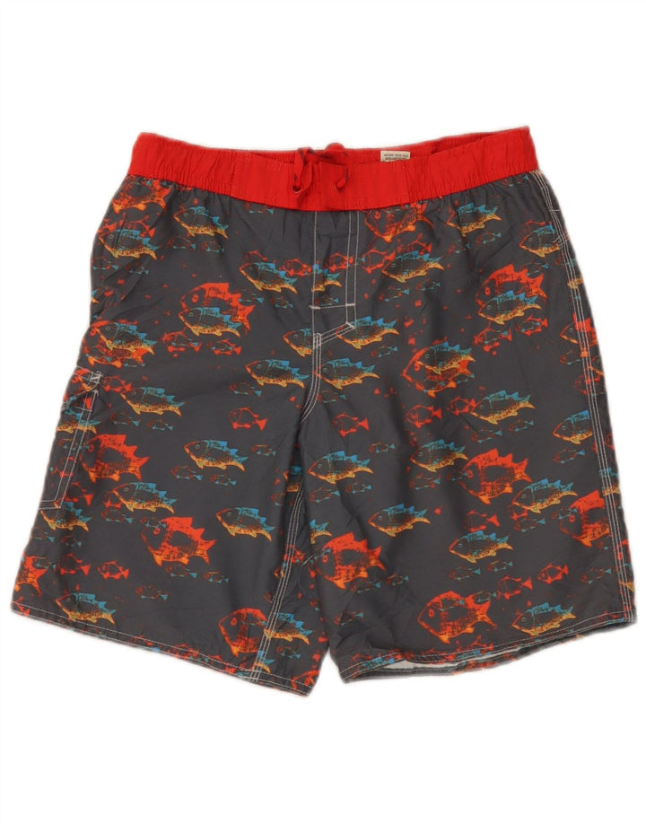 L.L.Bean Boys Graphic Swimming Shorts 9-10 Years Grey Polyester