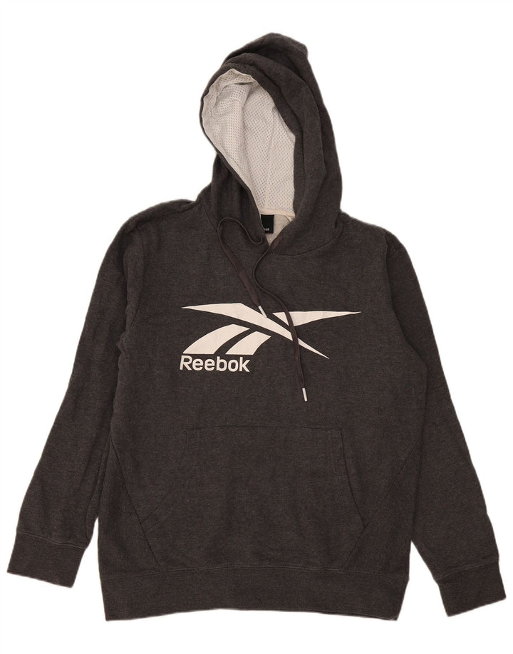 Ανδρικό γραφικό Reebok Hoodie Jumper Μικρό Γκρι Βαμβακερό