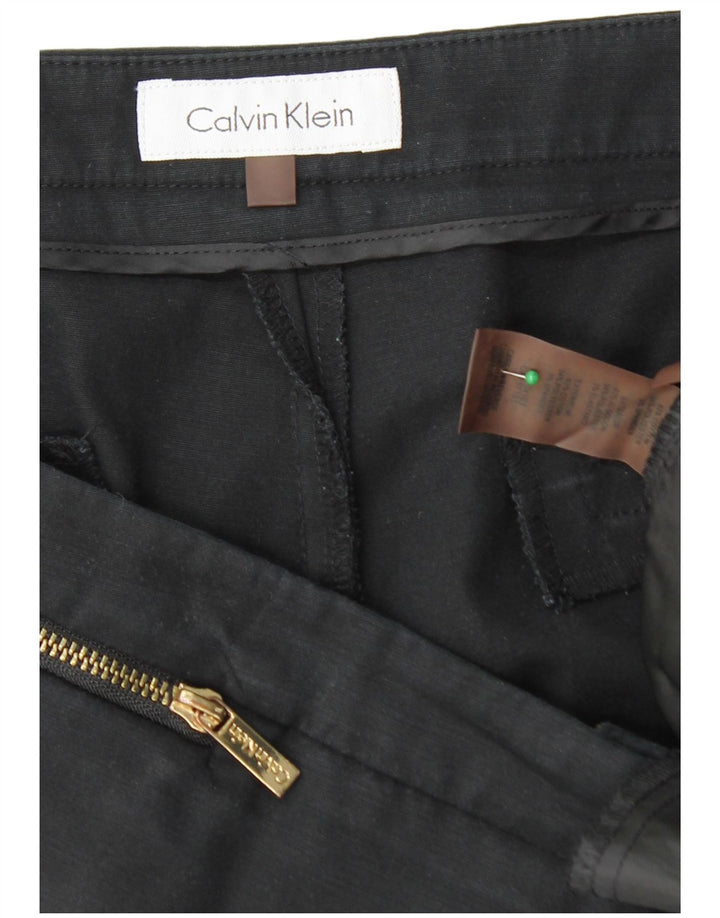 CALVIN KLEIN Γυναικείο ίσιο κομμένο παντελόνι W38 L27 μαύρο βαμβακερό