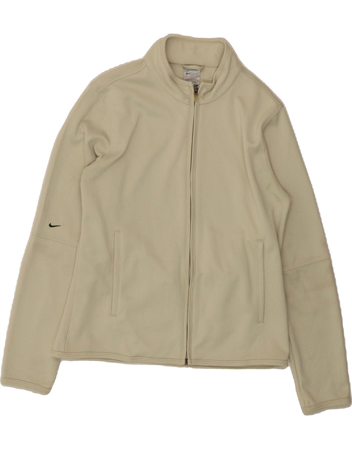 NIKE Girls Dri Fit Tracksuit Top Jacket 12-13 Years Large Beige Polyester Vintage Nike and Second-Hand Nike from Messina Hembry 