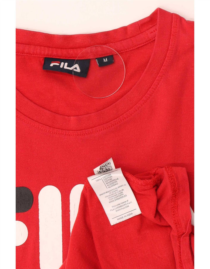 Ανδρικό γραφικό T-Shirt Fila Top Μεσαίο κόκκινο βαμβακερό