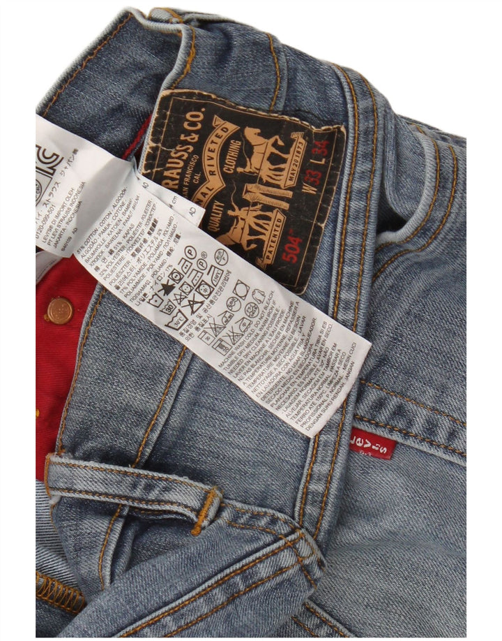 Levi's Mens 504 Straight Jeans W33 L27 Μπλε Βαμβακερό