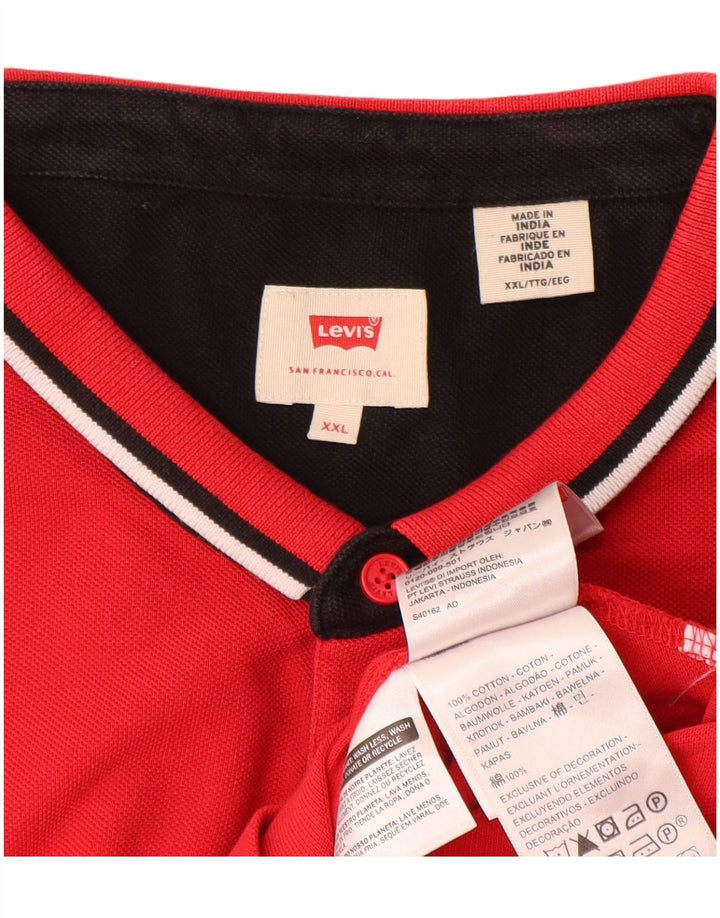 Ανδρικό πουκάμισο πόλο Levi's 2XL κόκκινο βαμβακερό