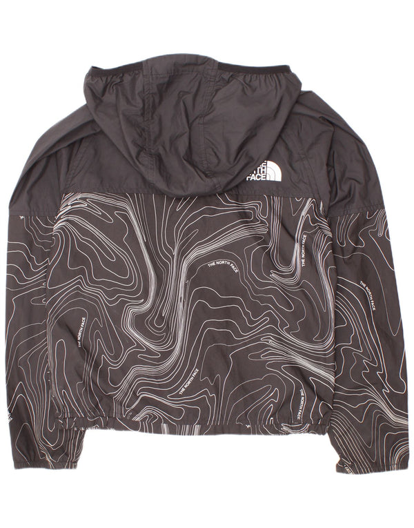 The North Face Boys Graphic Hooded Rain Jacket 7-8 Years Small Black