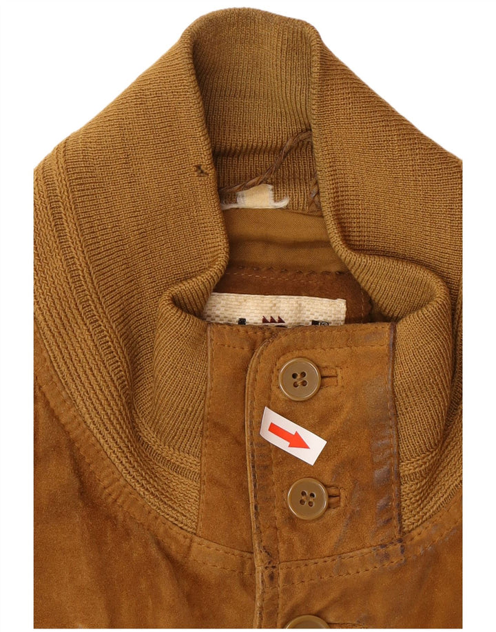 Conbipel Ανδρικό Suede Bomber Jacket UK 42 XL Καφέ Δερμάτινο