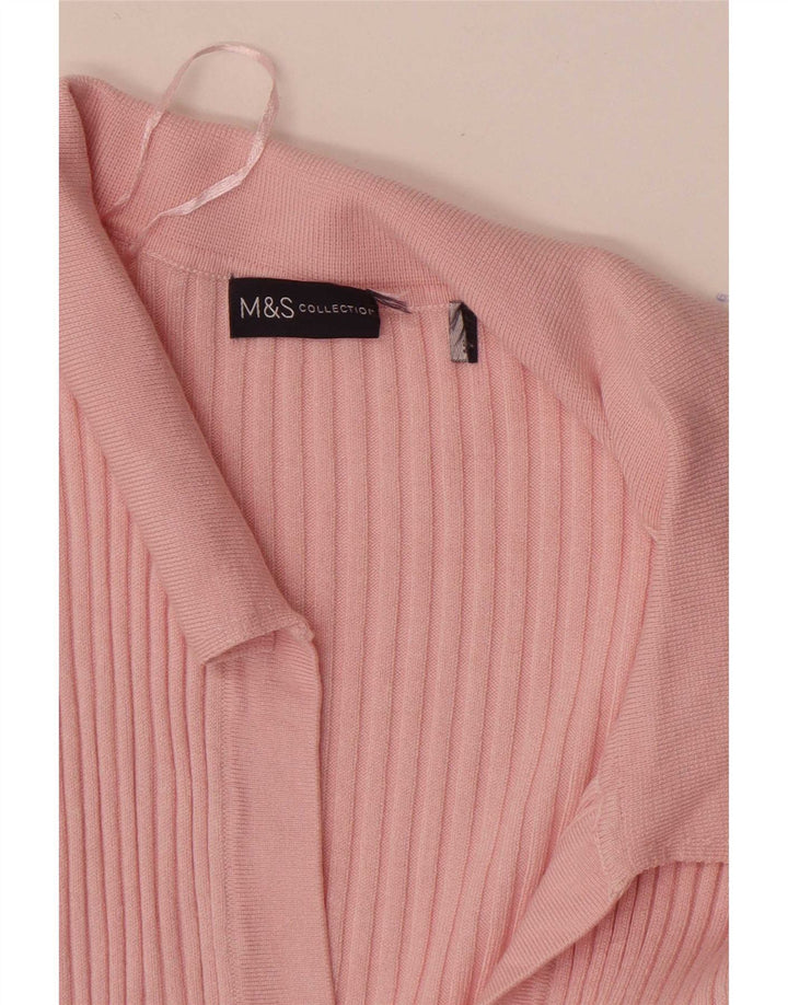 Marks & Spencer Γυναικείο πουλόβερ με λαιμό polo UK 14 Medium Pink