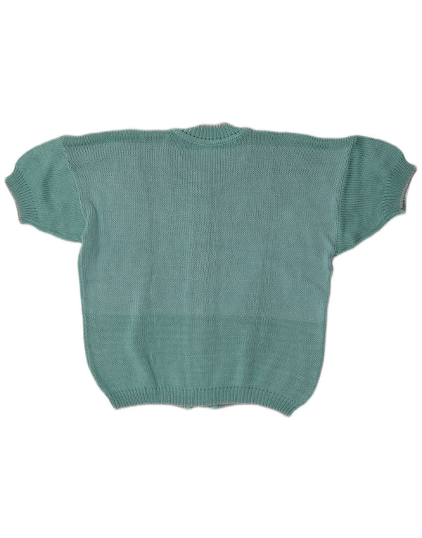Vintage γυναικείο κοντομάνικο ζακέτα UK 16 Large Green