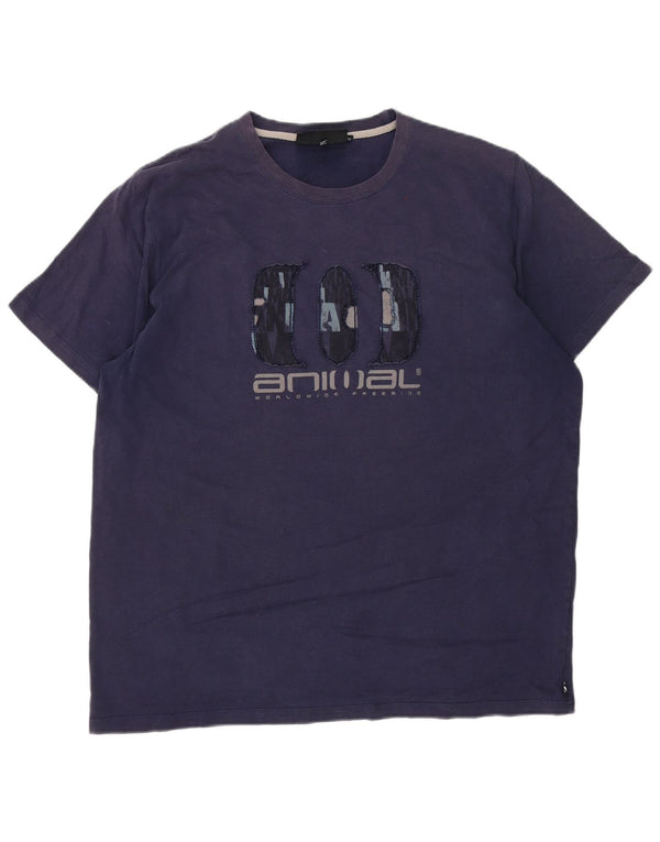 Ανδρικό Animal Graphic T-Shirt Top XL Navy Blue Cotton