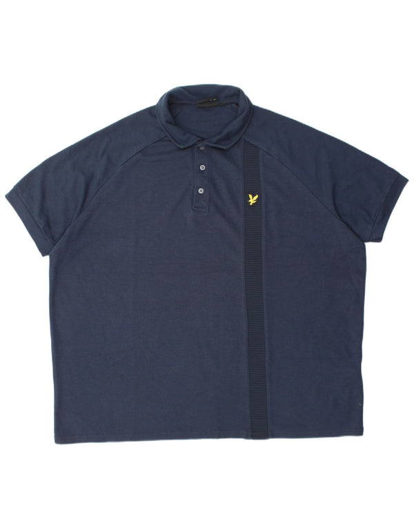 Ανδρικό μπλουζάκι πόλο LYLE & SCOTT 2XL Navy Blue Viscose