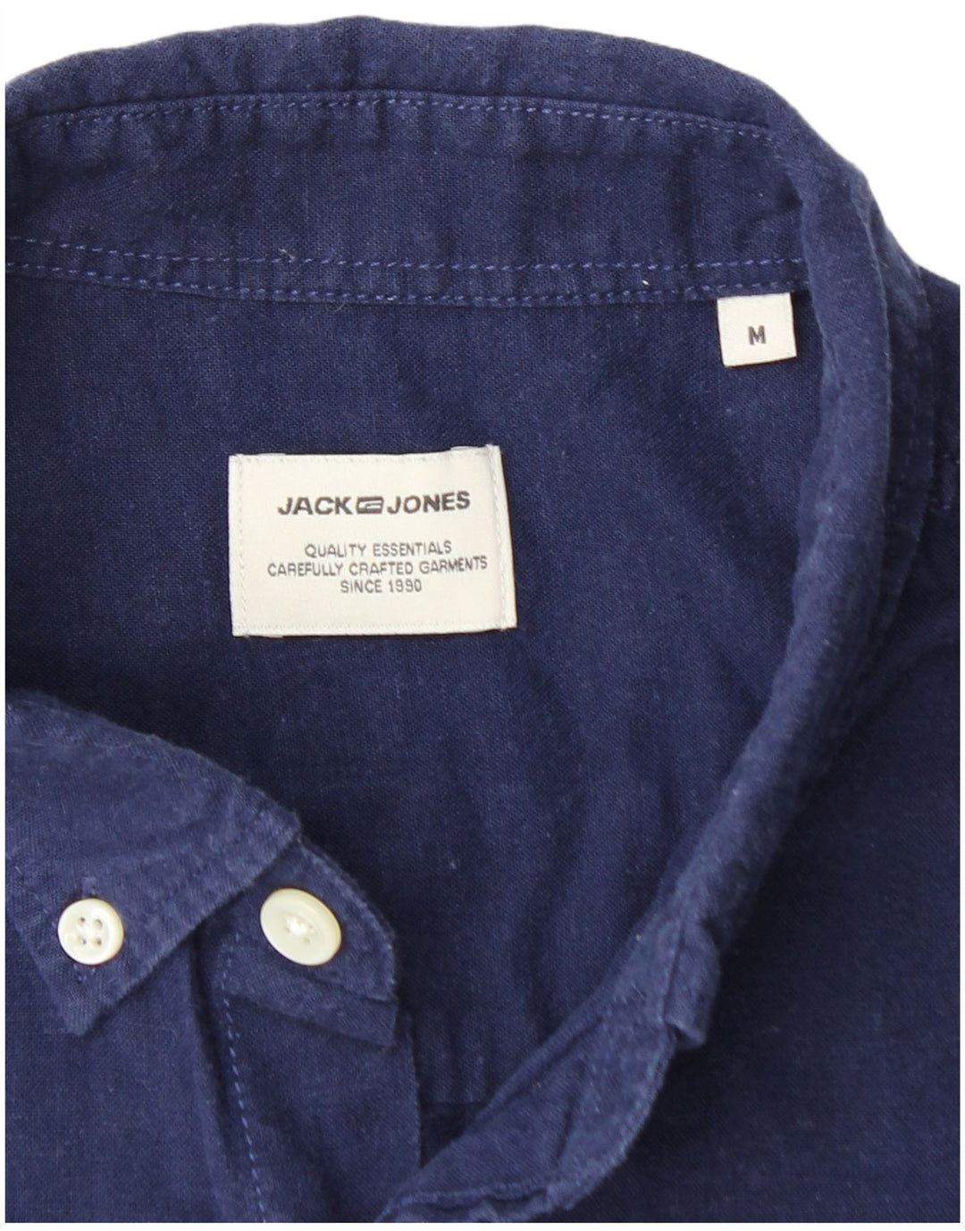 JACK & JONES Ανδρικό κοντομάνικο πουκάμισο μεσαίο μπλε ναυτικό