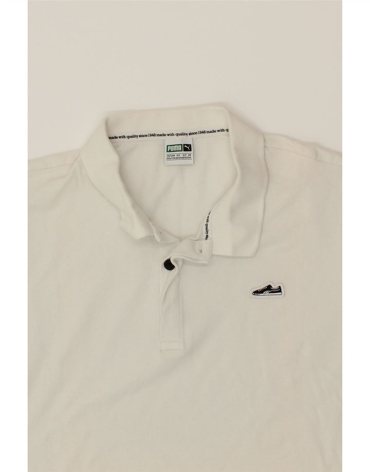 PUMA Mens Polo Shirt 2XL Off White Cotton Vintage Puma and Second-Hand Puma from Messina Hembry 