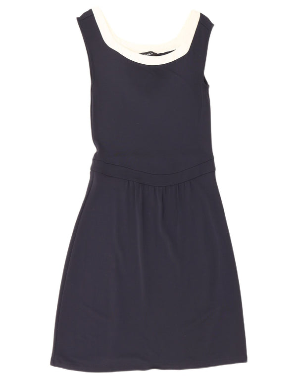 Max & Co. Womens Sleeveless A-Line Dress UK 8 Small Navy Blue Viscose