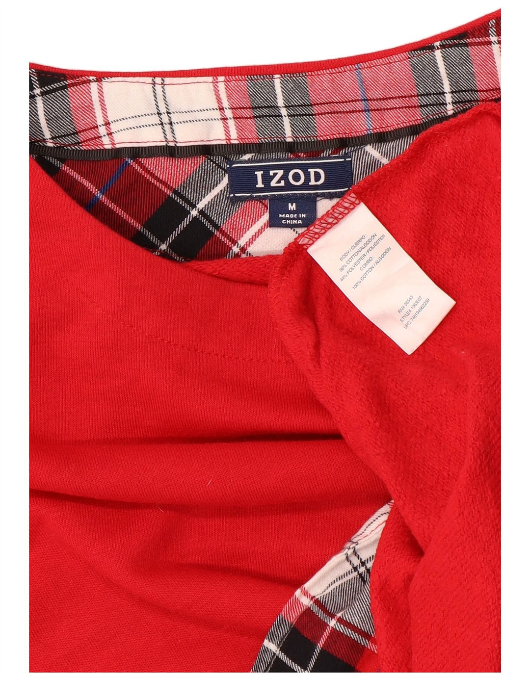 Γυναικείο φούτερ IZOD Jumper UK 12 Μεσαίο κόκκινο βαμβακερό καρό