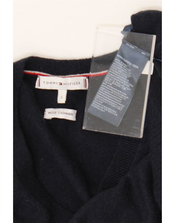 TOMMY HILFIGER Ανδρικό πουλόβερ με λαιμόκοψη σε σχήμα V Μικρό Μαλλί Navy