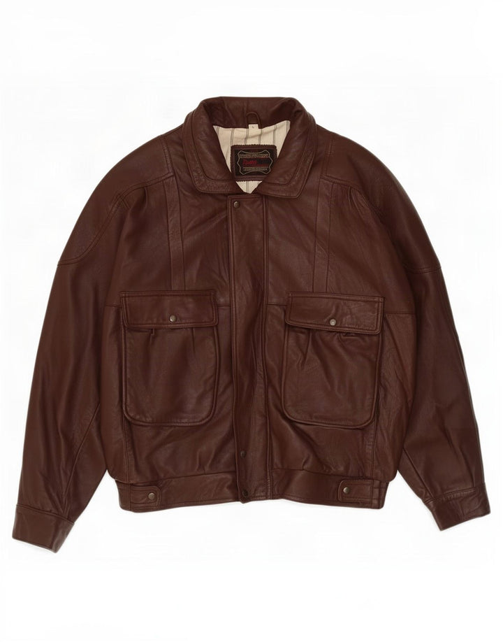 Ανδρικό Δερμάτινο Μπουφάν Pointers UK 40 Large Burgundy