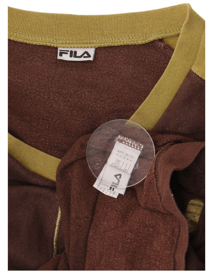 Ανδρικό γραφικό φούτερ FILA Jumper Small Brown Colourblock Βαμβακερό