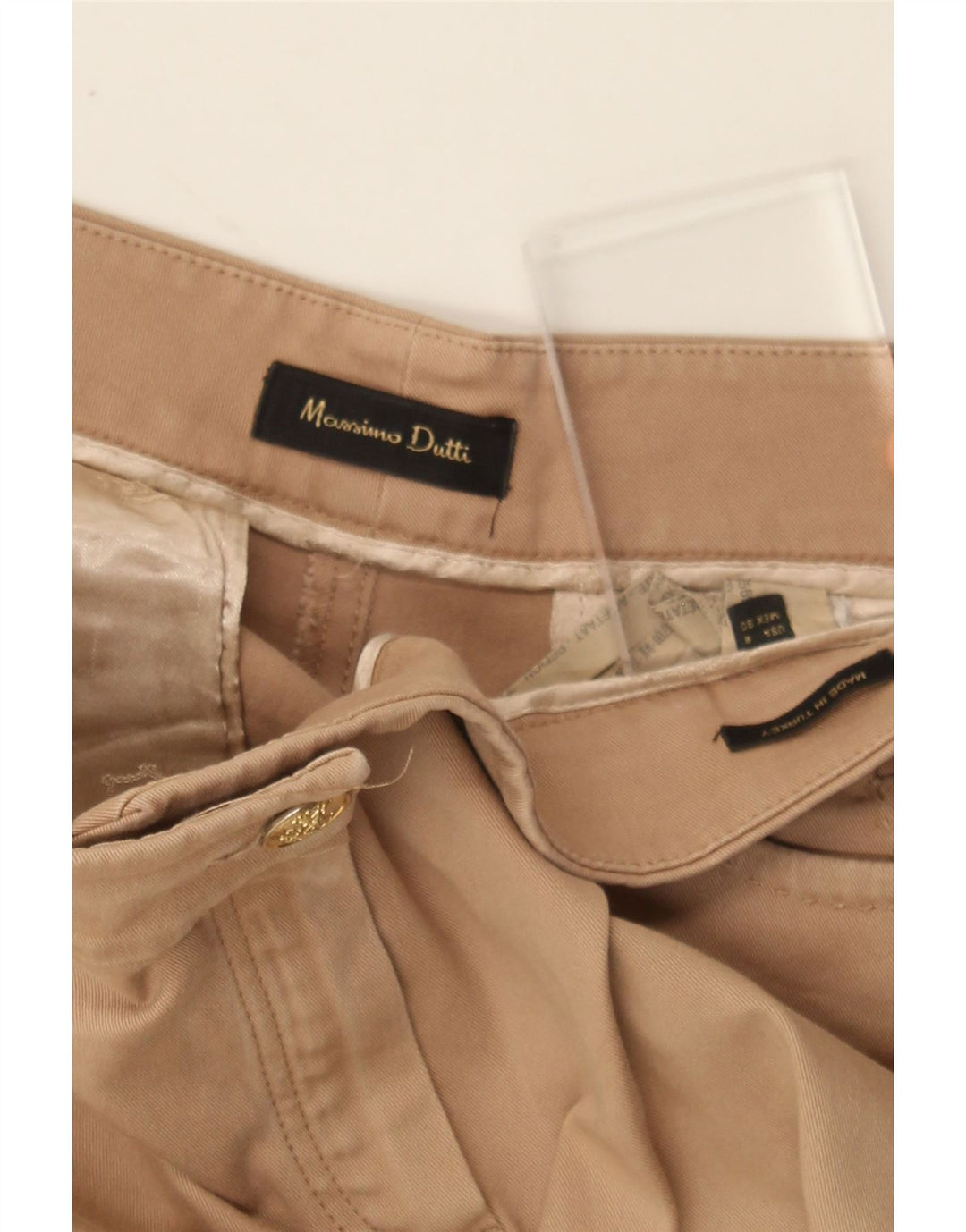 MASSIMO DUTTI Womens Slim Casual Trousers EU 40 Medium W32 L28 Beige Vintage Massimo Dutti and Second-Hand Massimo Dutti from Messina Hembry 