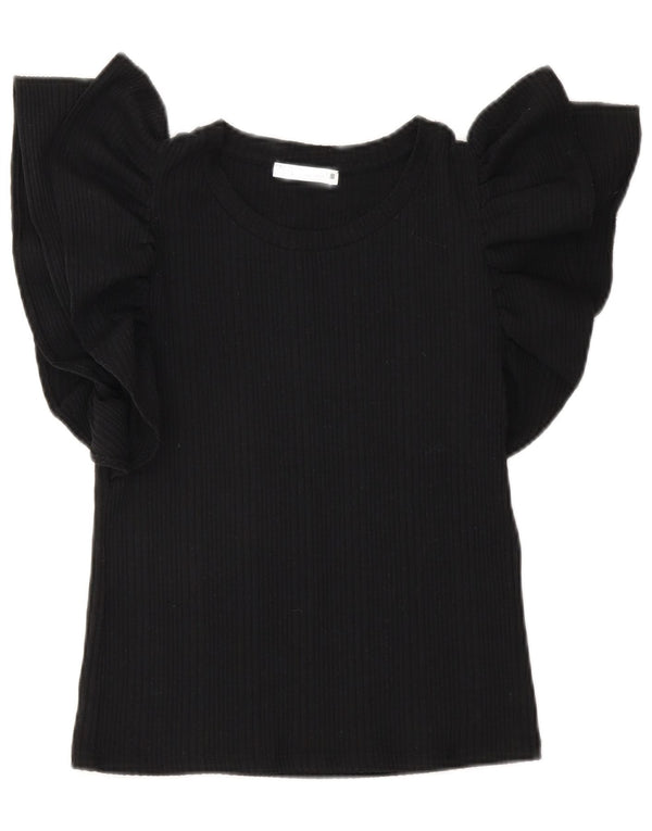 Zara Γυναικεία Μπλούζα Crop Top UK 10 Small Black