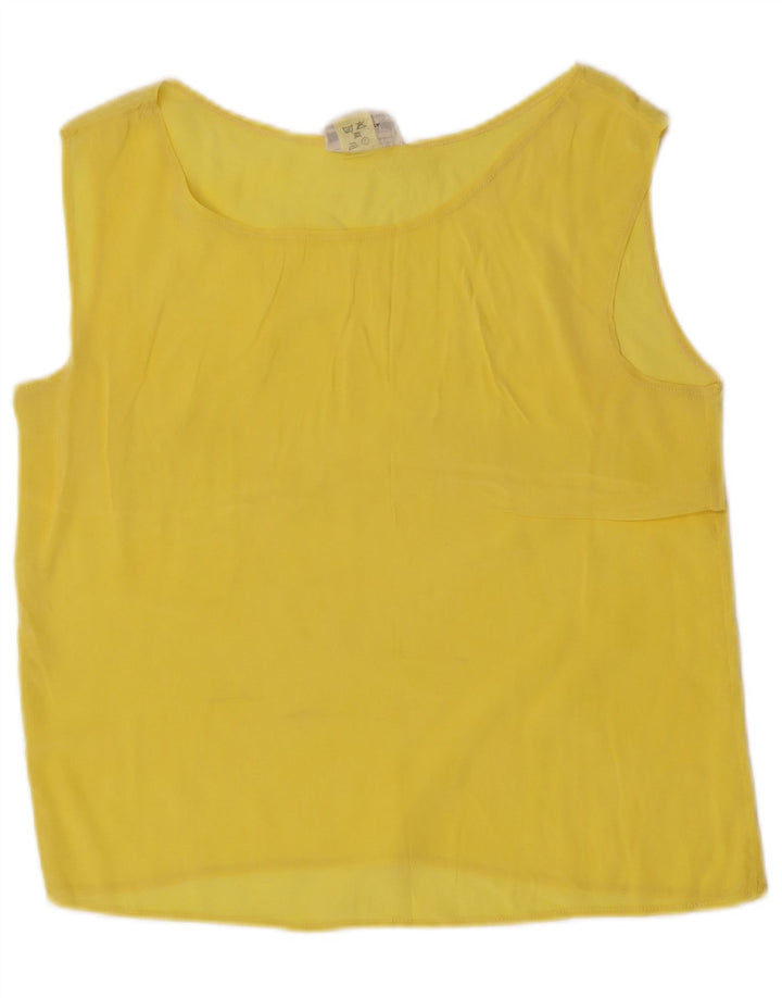 Vintage Γυναικεία Crop Αμάνικη Μπλούζα Top IT 42 Medium Yellow Acetate