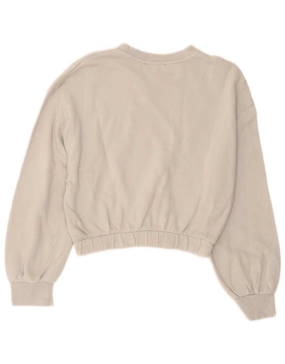 Zara Γυναικεία φούτερ Crop Jumper UK 10 Small Grey Cotton