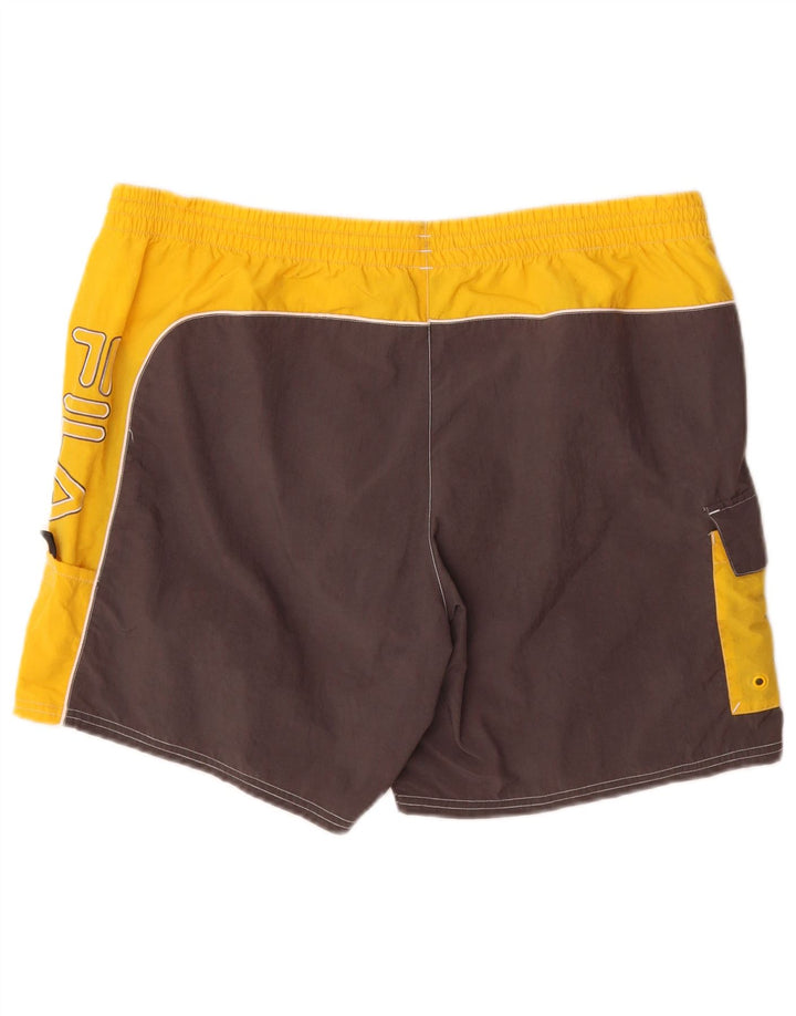 Ανδρικό σορτς κολύμβησης Fila XL Κίτρινο Colourblock Polyamide