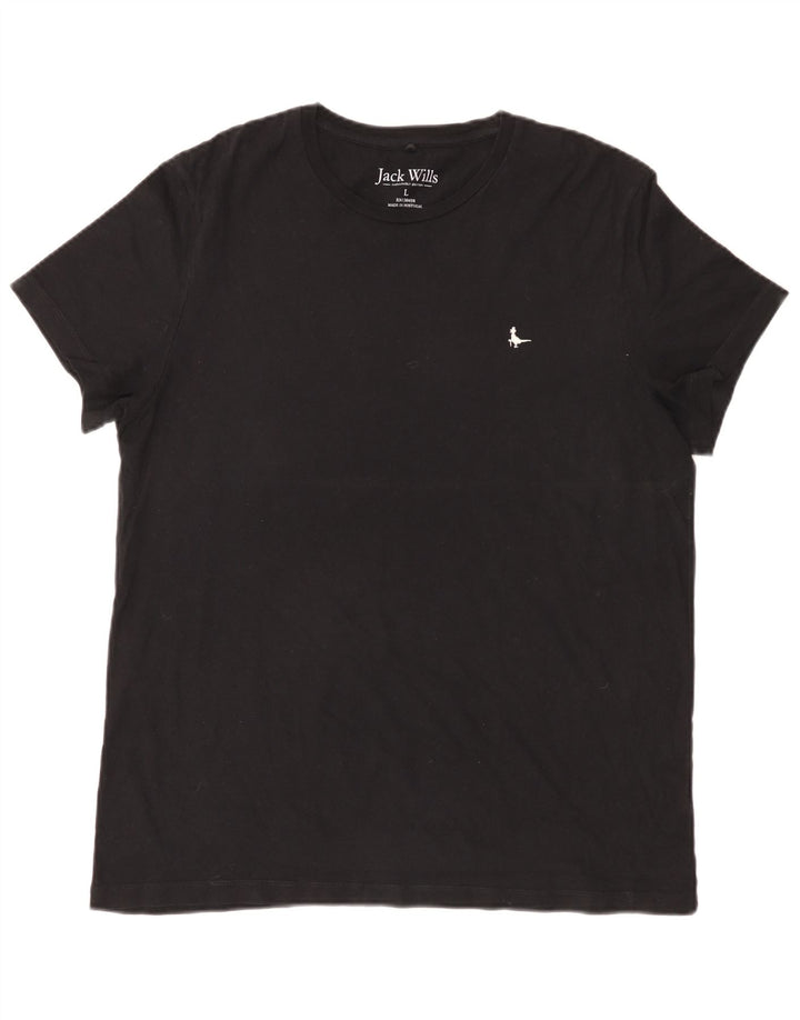 Jack Wills Ανδρικό T-Shirt Top μεγάλο μαύρο βαμβακερό