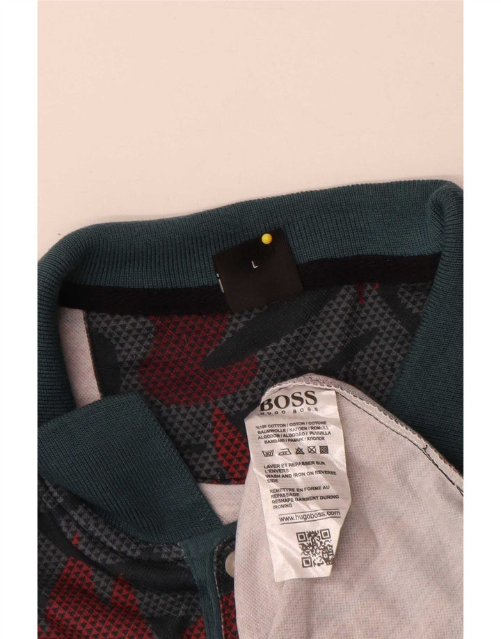 Ανδρικό μπλουζάκι πόλο Hugo Boss μεγάλο πολύχρωμο βαμβακερό