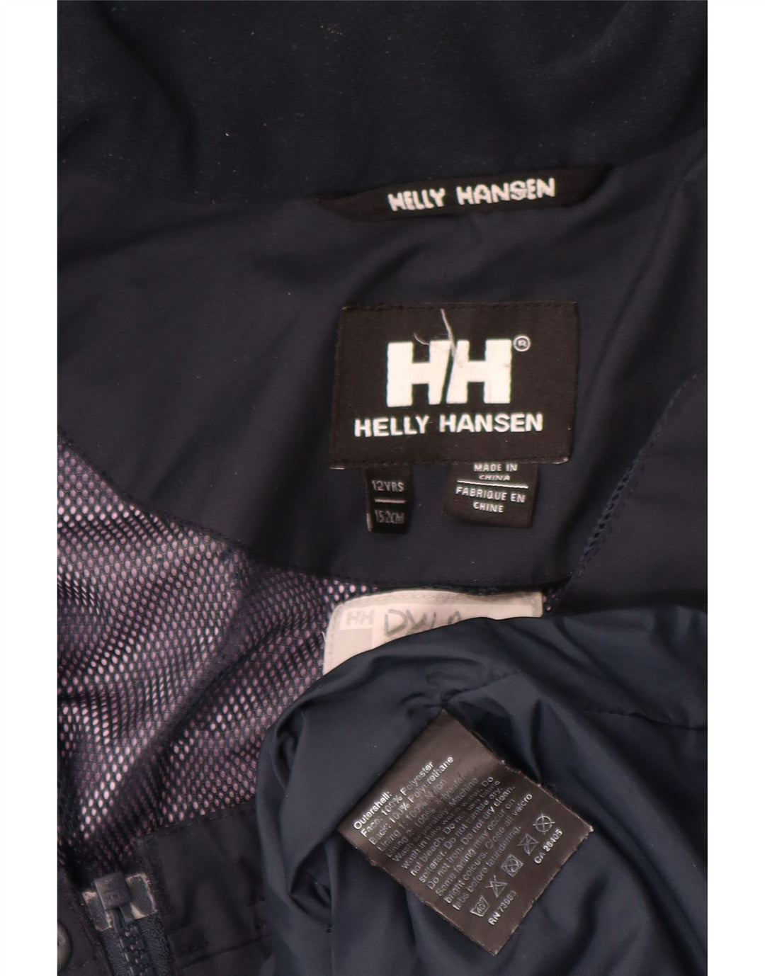 Helly Hansen Boys Hooded Rain Jacket 11-12 Years Navy Blue Polyester