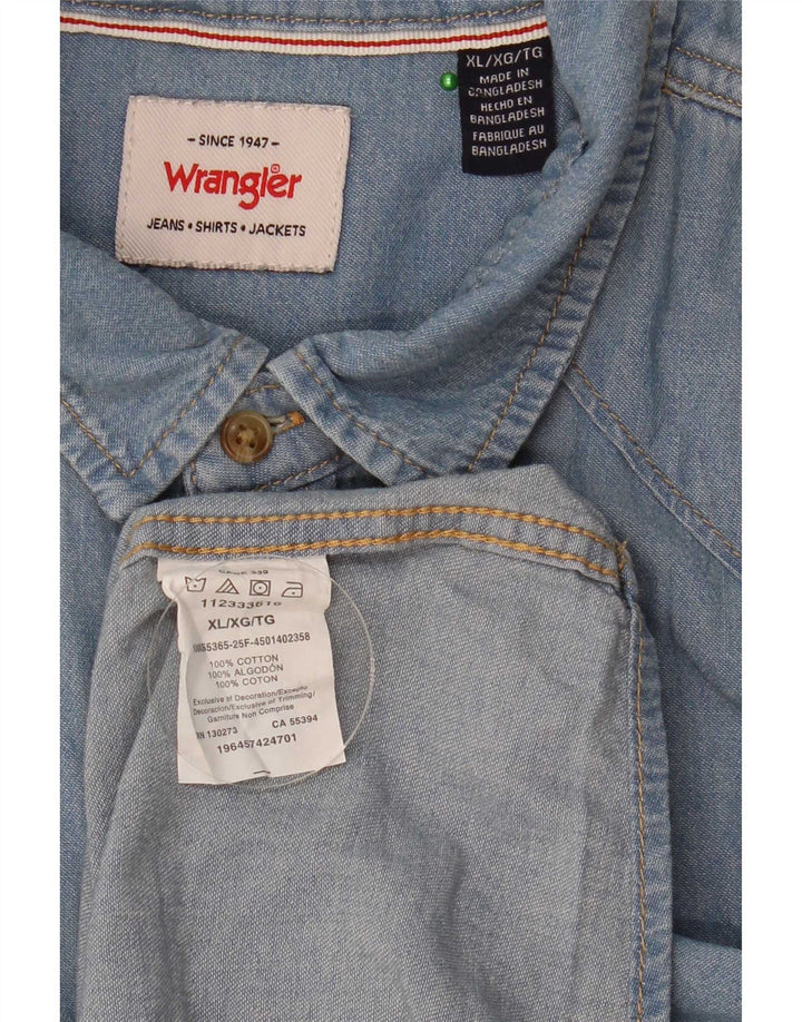 Ανδρικό τζιν πουκάμισο Wrangler XL Μπλε βαμβακερό