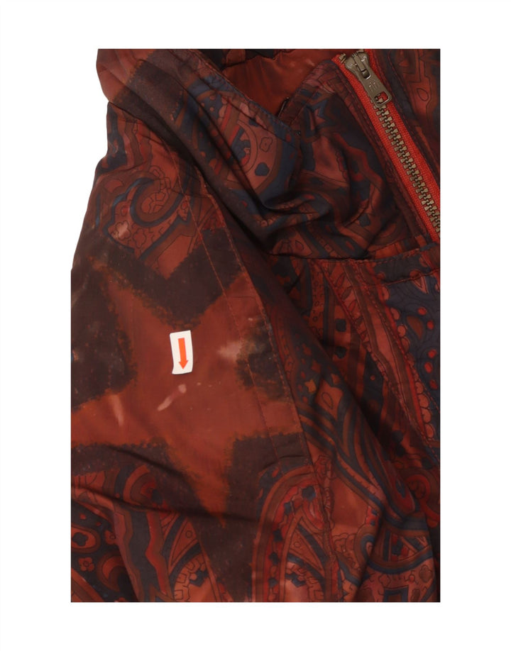VINTAGE Womens Windbreaker Coat UK 18 XL Red Paisley Polyester