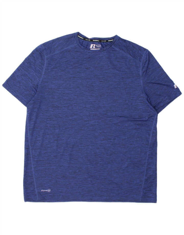 RUSSELL ATHLETIC Ανδρικό T-Shirt Dri-Power Top UK 46/48 XL Navy Blue Flecked