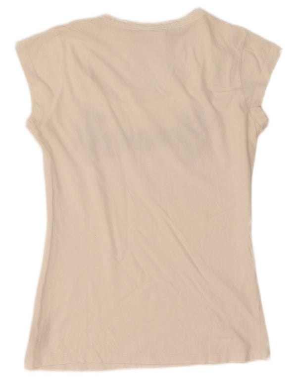 Dkny Γυναικείο T-Shirt Top UK 8 Small White Floral Βαμβακερό