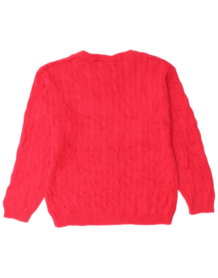 Izod Γυναικείο πουλόβερ με λαιμόκαυστο US 10/12 Μεσαίο κόκκινο βαμβακερό