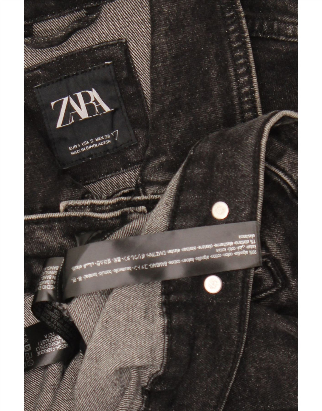 Ανδρικό τζιν μπουφάν ZARA UK 36 Small μαύρο βαμβακερό