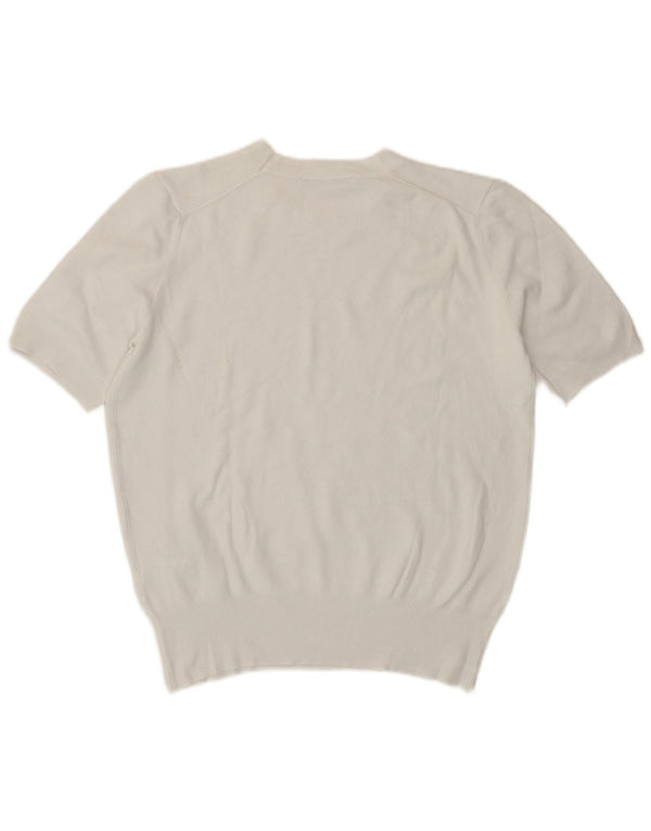 Zara Γυναικείο T-Shirt T-Shirt Top UK 14 Large White Viscose