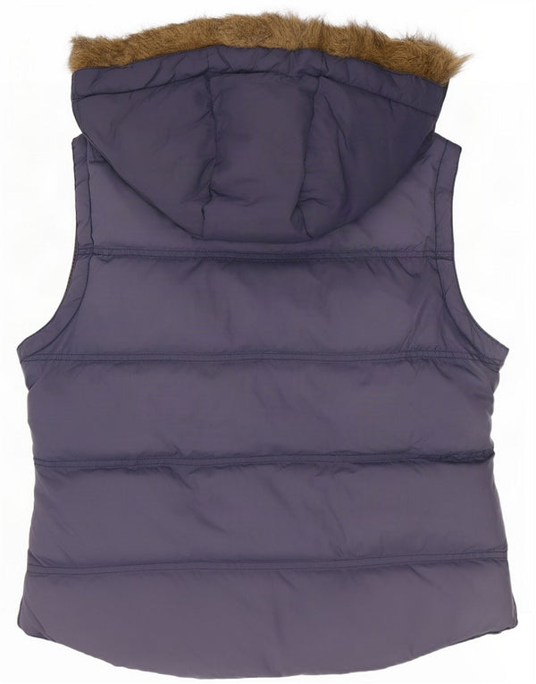 Jack Wills Γυναικεία κουκούλα με επένδυση Gilet UK 12 Medium Navy Blue Nylon