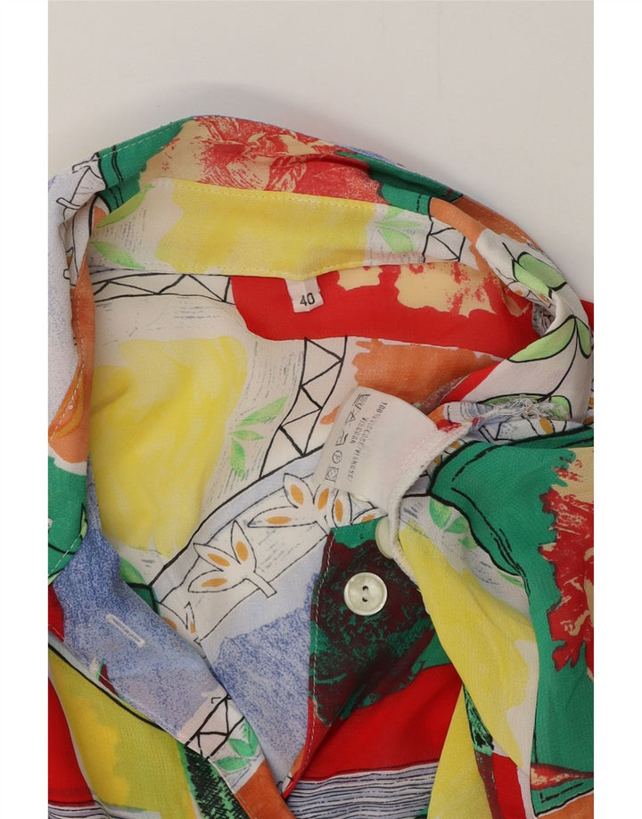 Vintage γυναικείο πουκάμισο Longline Μπλούζα EU 40 Μέτρια πολύχρωμη βισκόζη