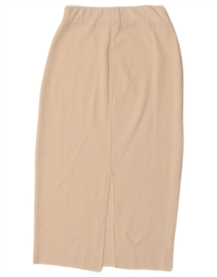 Zara Γυναικεία Πλεκτή Midi Φούστα Small W27 Off White