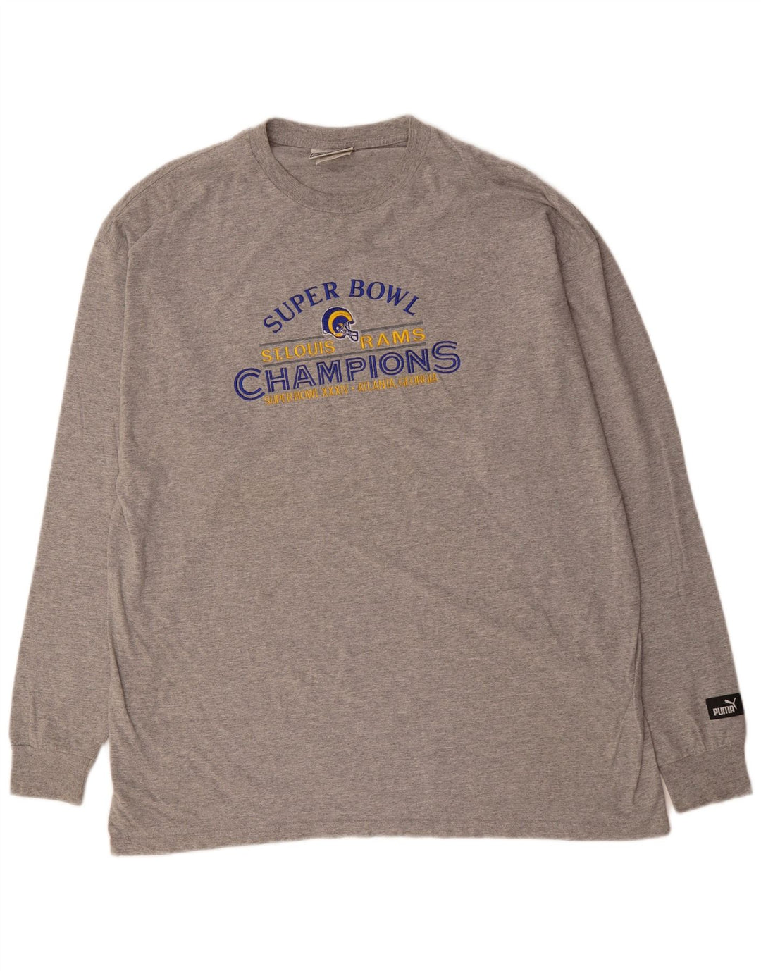 Ανδρικό γραφικό τοπ PUMA μακρυμάνικο XL γκρι βαμβακερό