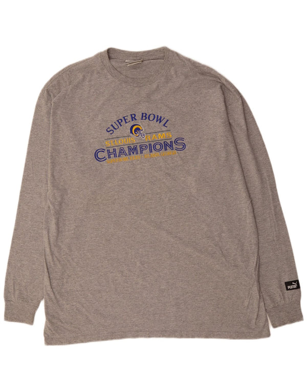 Ανδρικό γραφικό τοπ PUMA μακρυμάνικο XL γκρι βαμβακερό