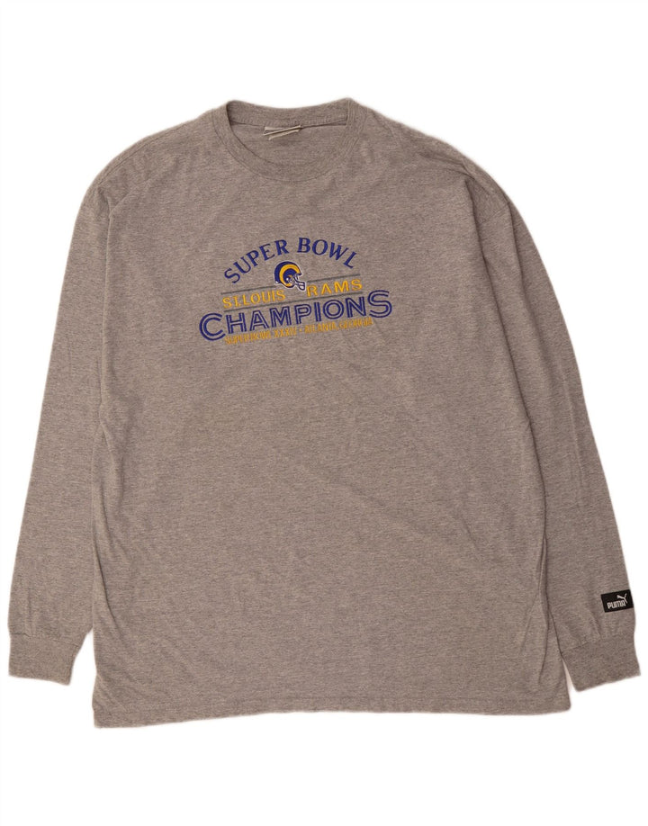 Ανδρικό γραφικό τοπ PUMA μακρυμάνικο XL γκρι βαμβακερό