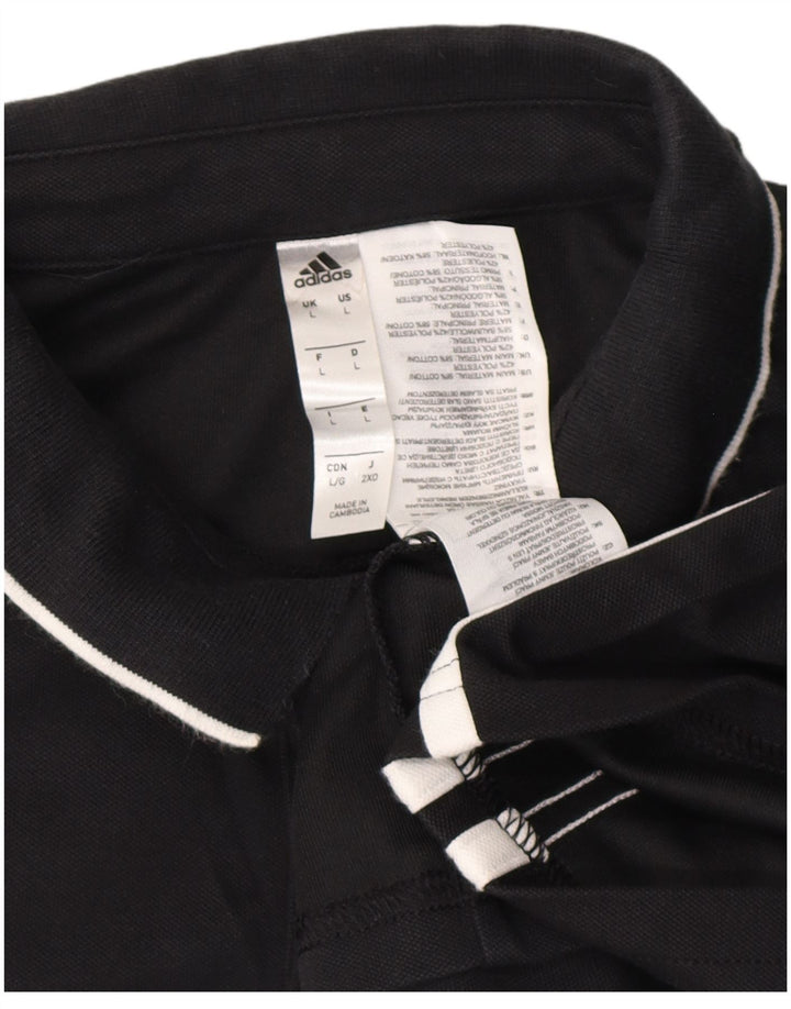 Ανδρικό πουκάμισο πόλο ADIDAS Aeroready μεγάλο μαύρο βαμβακερό