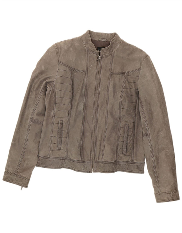 Mango Γυναικείο Suede Jacket UK 16 Large Grey Sheepskin