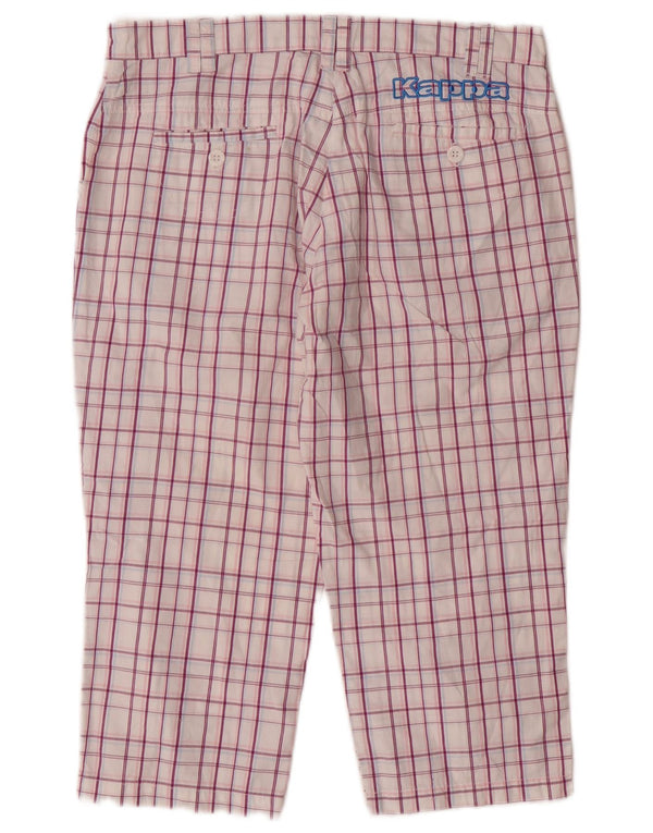 Kappa Γυναικείο γραφικό παντελόνι Capri Medium W30 L19 Purple Check Cotton
