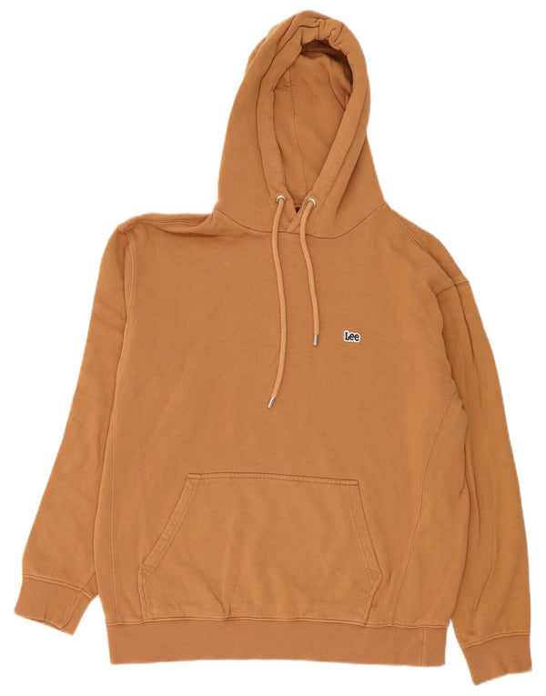 Lee Mens Regular Fit Hoodie Jumper Μεγάλο μπεζ βαμβακερό