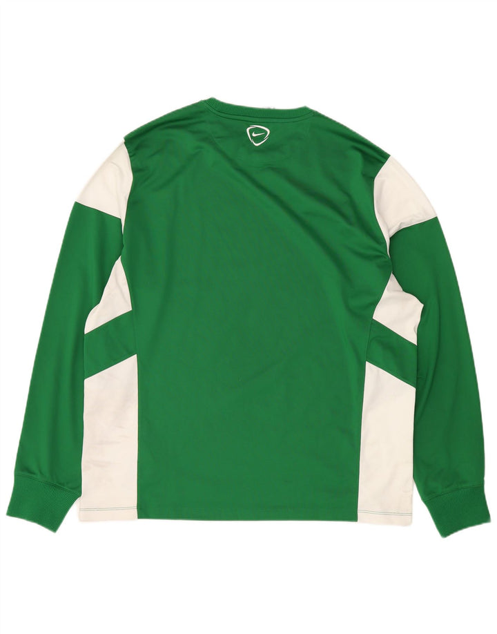 NIKE Ανδρικό τοπ Dri Fit Μακρυμάνικο XL Πράσινο Colourblock Πολυεστέρας