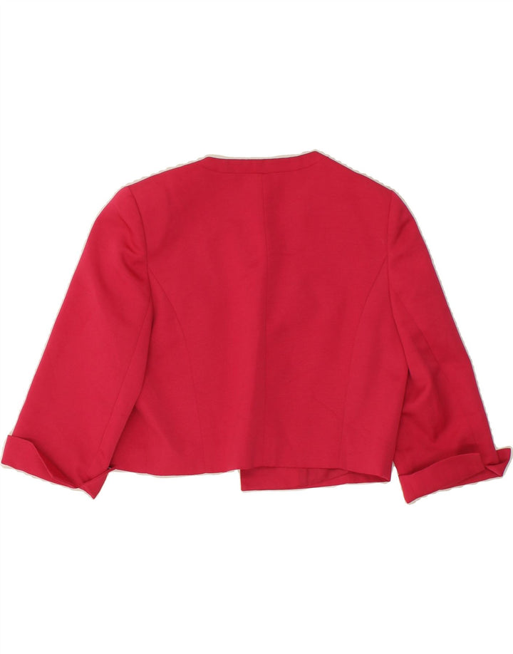 1.2.3 PARIS Womens Bolero Jacket EU 38 Medium Pink Polyester Vintage 1.2.3 Paris and Second-Hand 1.2.3 Paris from Messina Hembry 