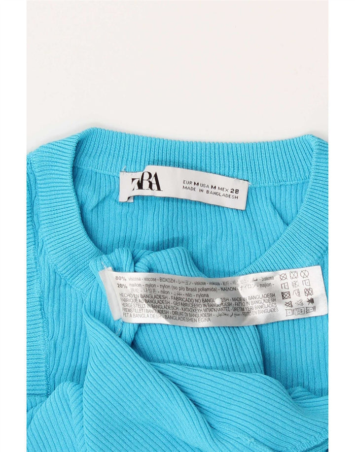 Zara Γυναικείο Γιλέκο Τοπ UK 12 μεσαία μπλε βισκόζη